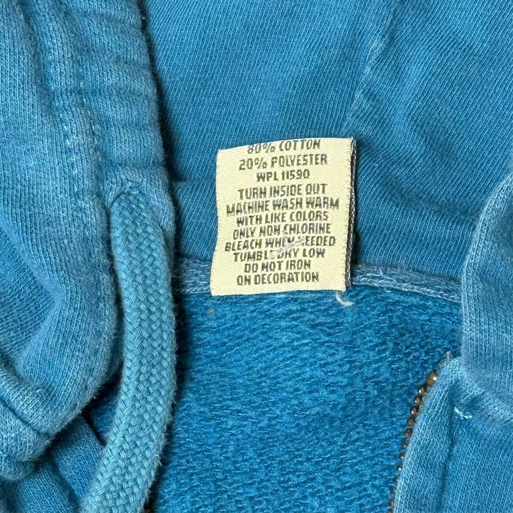 Vintage Womens Hoodie Zip Up Medium Blue Distressed Space Needle Seattle WA - Picture 4 of 10
